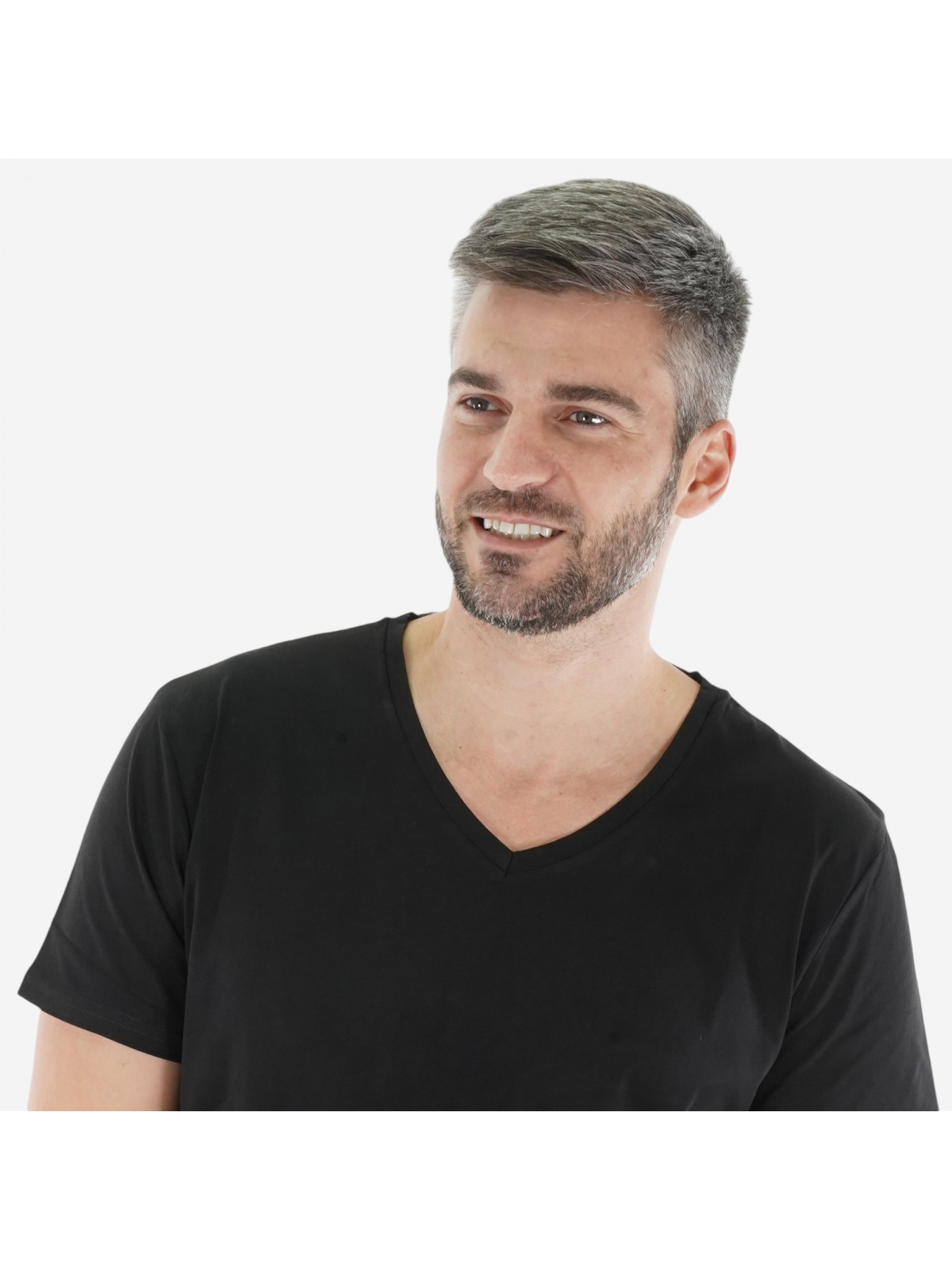 Muška majica sa V izrezom, crna