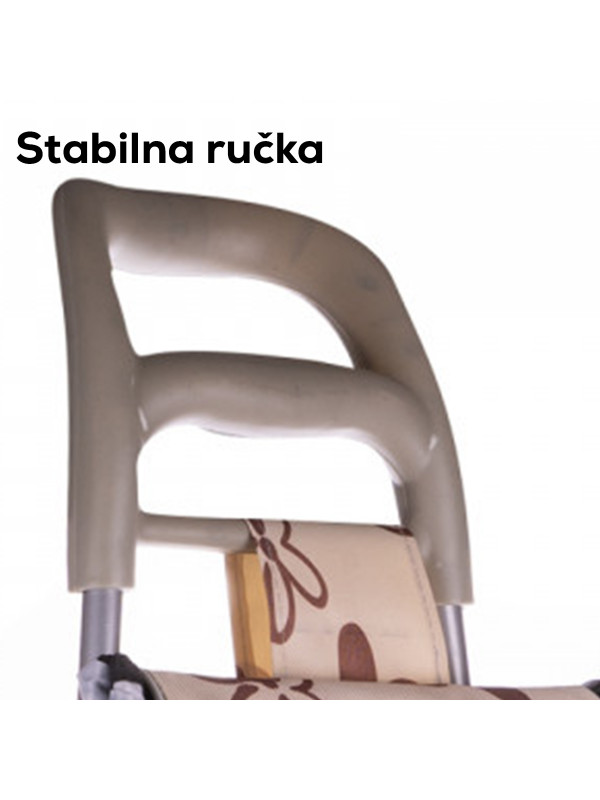 Praktična kolica za kupovinu, bež sa cvetićima